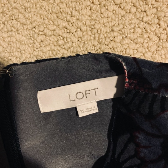 (XS) NWOT LOFT Velvet Drop-Waist Dress - Picture 4 of 7